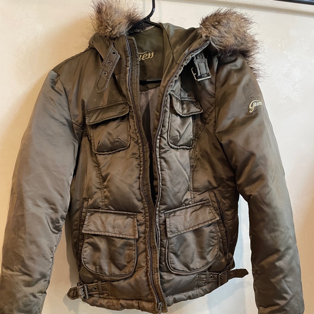 Guess Army Green Coat